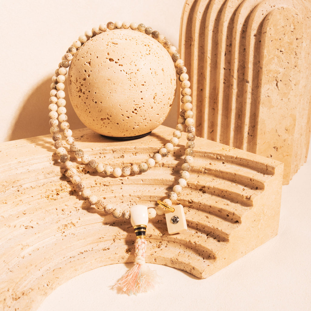 Round Cuts – Petite Delicate Fine Star & Blank Mammoth Ivory Connector Stelluna Necklace