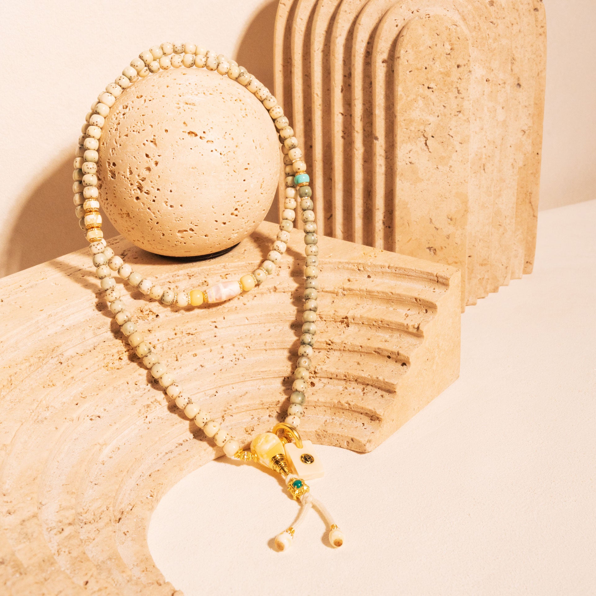 SUPREME - Classic Cuts - Ultimate Luxe 24k Gold & Turquoise & Honey Amber Stelluna Necklace