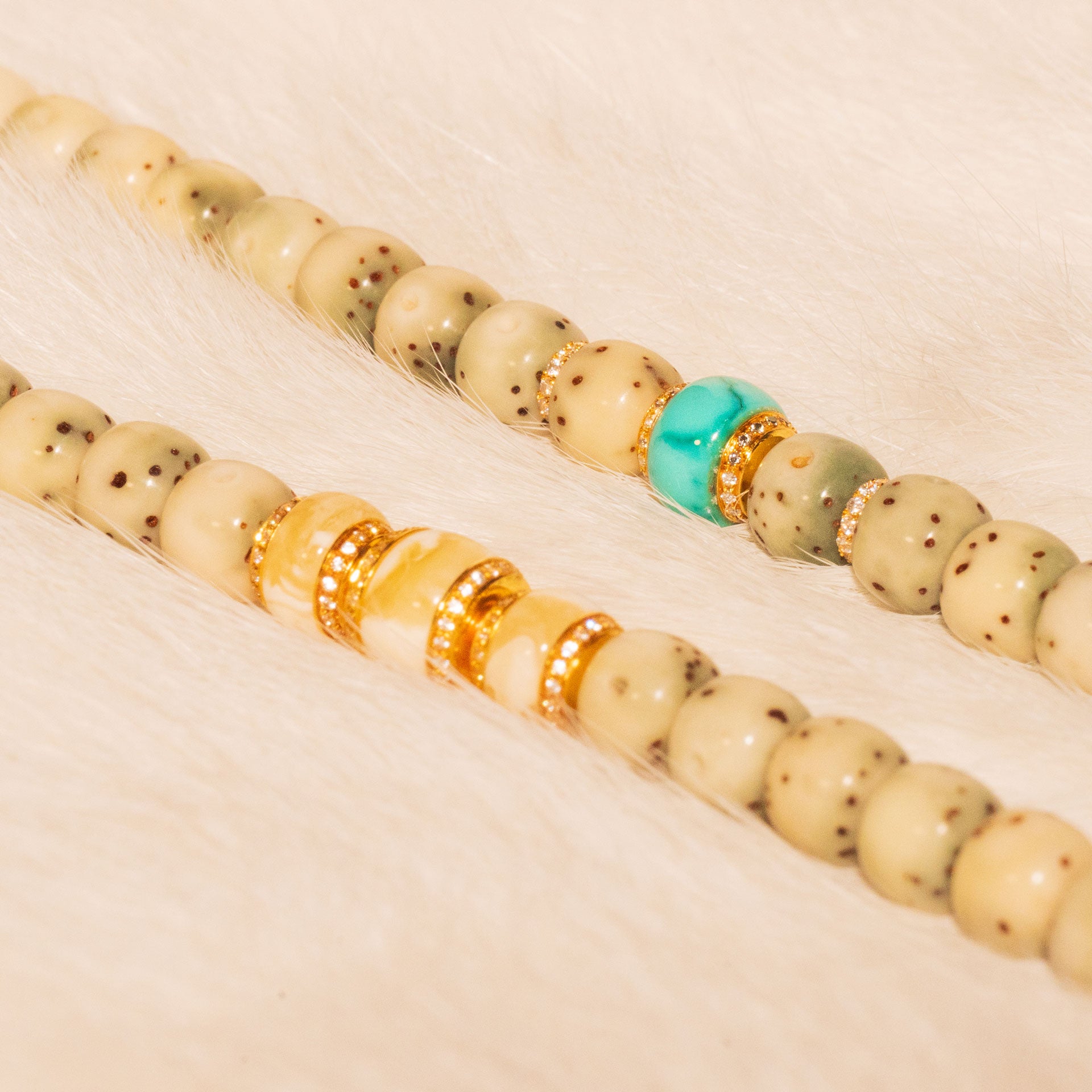 SUPREME - Classic Cuts - Ultimate Luxe 24k Gold & Turquoise & Honey Amber Stelluna Necklace